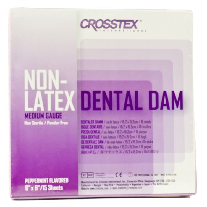 Crosstex 19500 Dental Dam Nonlatex Peppermint Flavor Medium Gauge