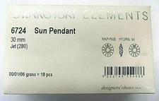 Wholesale Swarovski Sun Pendant 6724 30mm Jet Crystal Beads SPECIAL PRICING  