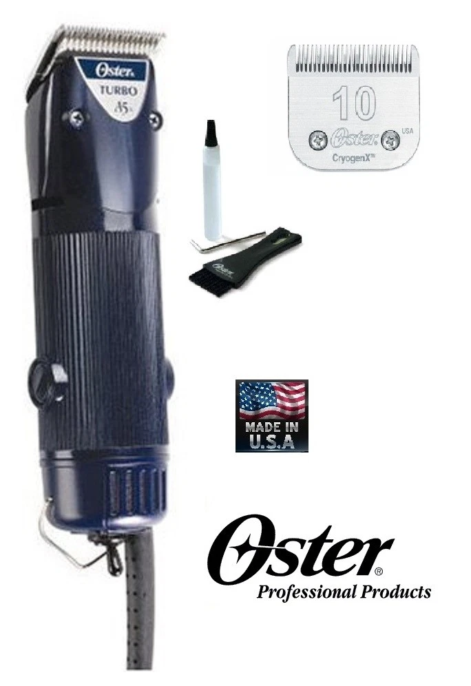 PET DOG CAT HORSE Grooming Oster TURBO A5 1 Speed Clipper & 10 CRYOGENX blade