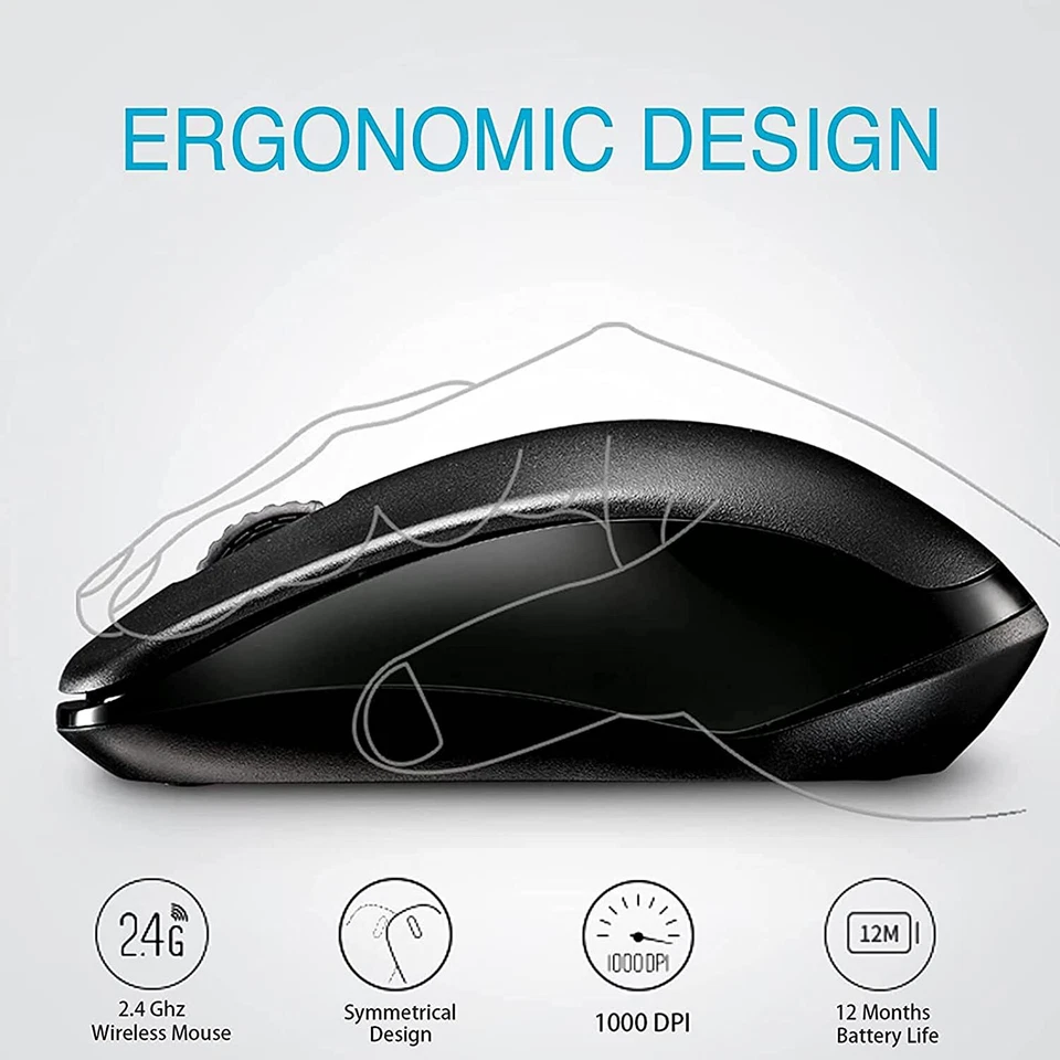 RAPOO 1680 Wireless Mouse, 2.4G Silent Mouse Ergonomic1000 DPI FAST DELIVERY AU - Image 3 of 4