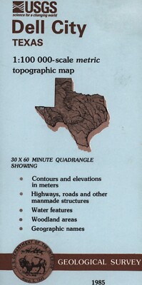 USGS Metric Topographic: Dell City, Texas 1985 Topo Map