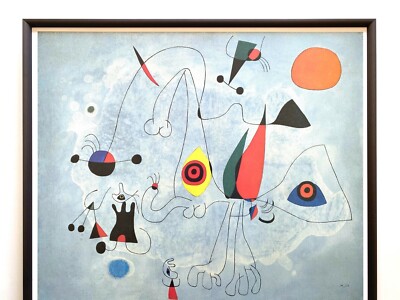 JOAN MIRO RARE 1993 LITHO PRINT FRAMED POSTER 