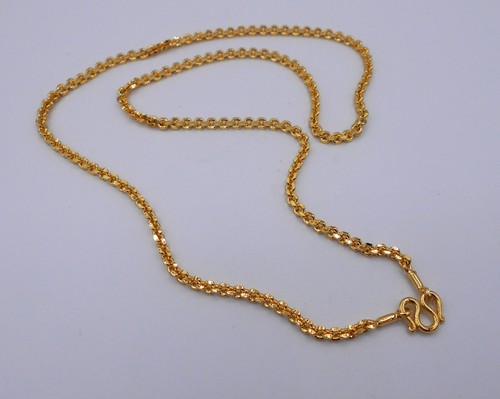 Chain 22K 23K 24K Thai Yellow Gold Plated Necklace Jewelry 18 inch  3.5 mm - Afbeelding 5 van 7
