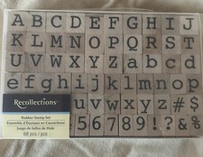 UPPER LOWER Case  Numbers ALPHABET Stamp Set Scrapbook  Card Making basic 