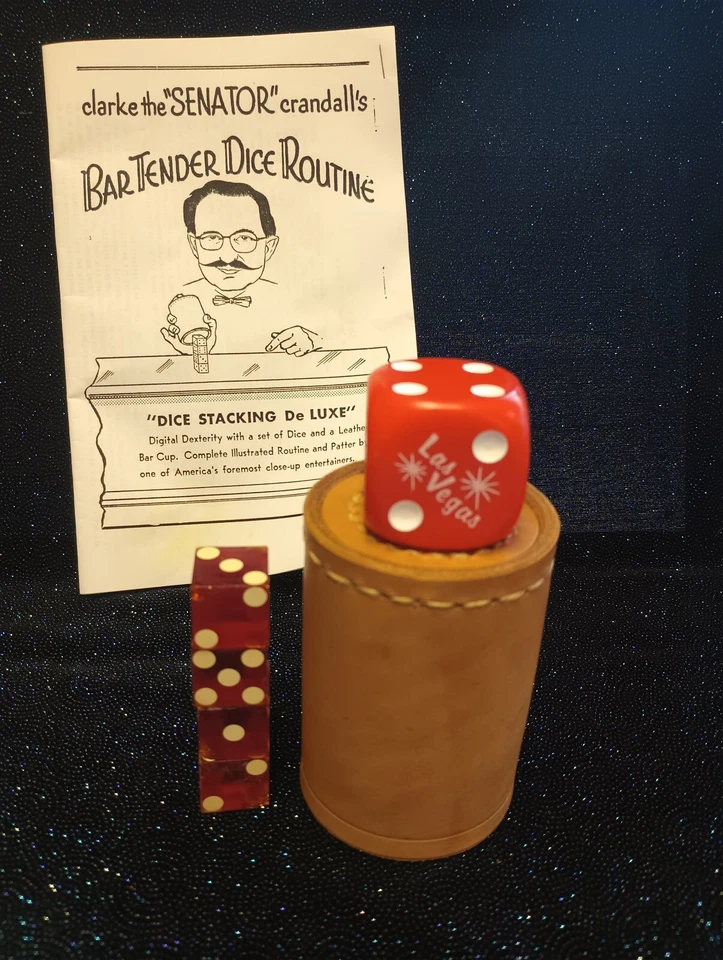 Würfel Stapelbar De LUXE Leder Bar Tasse Barkeeper Würfel Routine Senator Crandall - Bild 4 von 4