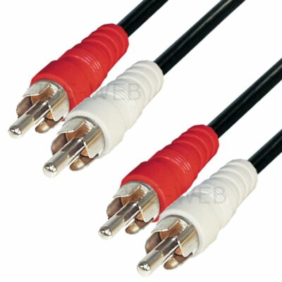 Audio Kabel Cinch 10m 2x Stecker stereo 2 fach Anschlusskabel RCA