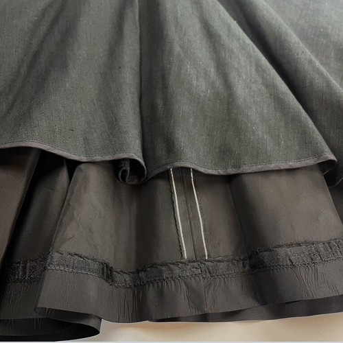 Vintage RAPPI 50s Black Taffeta Belted Cocktail Dress Womens (M) Gown Goth Midi - Picture 10 of 10