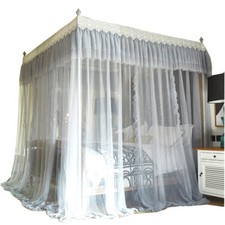 Mosquito Net Embroidered Lace Valances Bed Netting With Frames Summer Bed Canopy