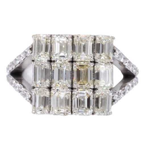 14k White Gold Jewelry 4.20CT VS Diamond Cocktail Ring size 7