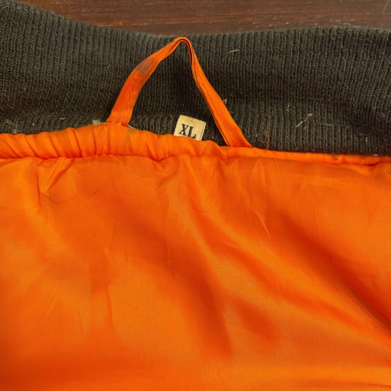 Mens Black Bomber Jacket Eagle Flag Patch Lined S… - image 5