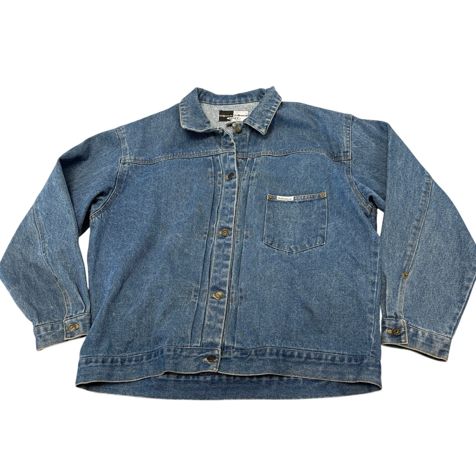 90s WilliWear Denim Jacket XL Buckleback Oversized Baggy Streetwear Hip Hop