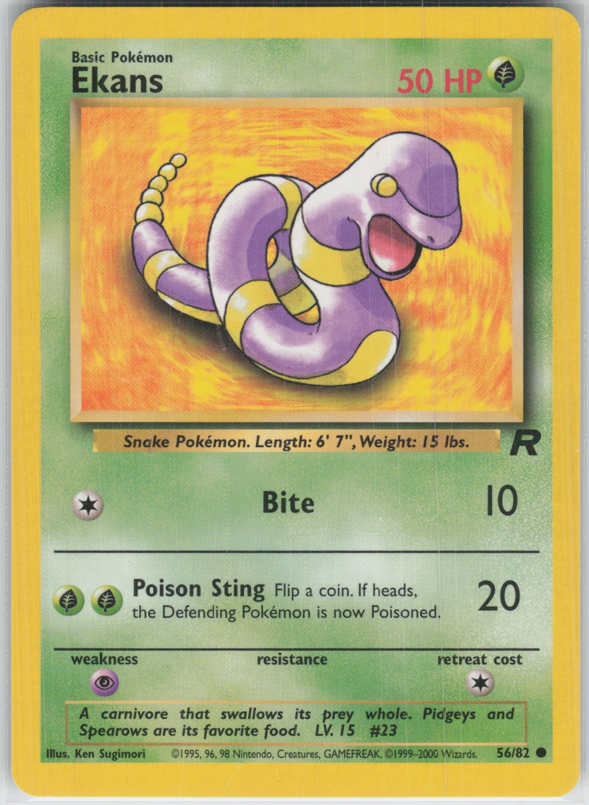 Ekans Unlimited Common Team Rocket 56/82 LP