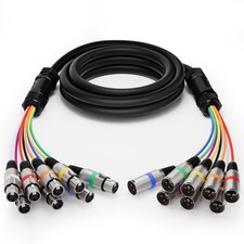 8 Channel XLR Snake Cable 10FT, All Copper Conductors - Noise Free