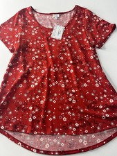 NWT Lularoe Large Classic T Floral Red Women's Top