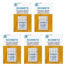 SCHMETZ Embroidery Sewing Machine Needles Assorted Sizes 5-Pack