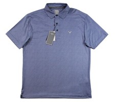 Callaway Polo Shirt Mens Medium Blue Geo Opti-Dri Performance Golf Stretch 68