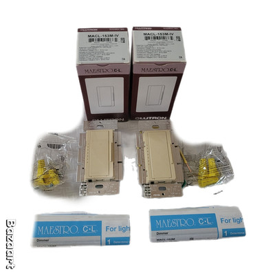 2Lutron MACL-153M-IV Maestro Single Pole/3 Way CFL/LED Incandescent Dimmer Ivory
