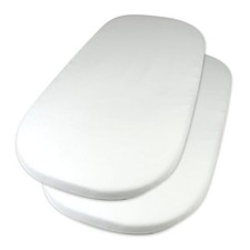 2-Pack Organic Cotton Fitted Bassinet Sheet, White One Size 2 Pack - White