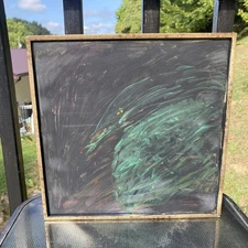 Creepy Upcycled Thrift Store Art Hand Painted By Me Ooak 12” X 12”