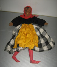 Ancienne Marionnette Théatre Lyonnais Guignol.. Bois & Carton Bouilli