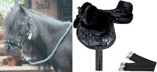 Shetland Pony SHETTY Reitsattel SET Fellsattel Bauchgurt Trense Zügel Sattel