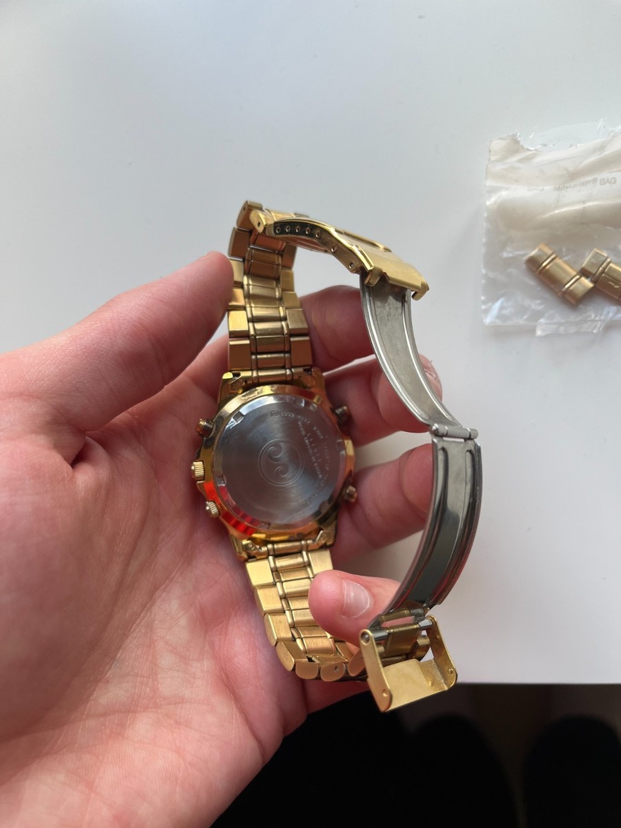 Rare Seiko 7T32 Sports 150 Chronograph Watch Gold Plated & Royal