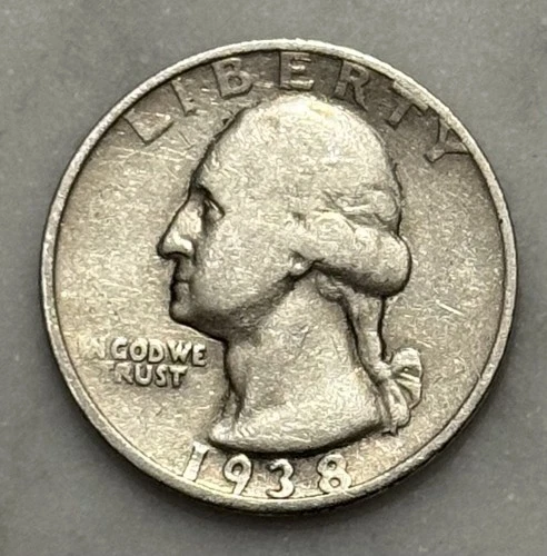 1938-S Washington Quarter - F - Fine - 90% Silver