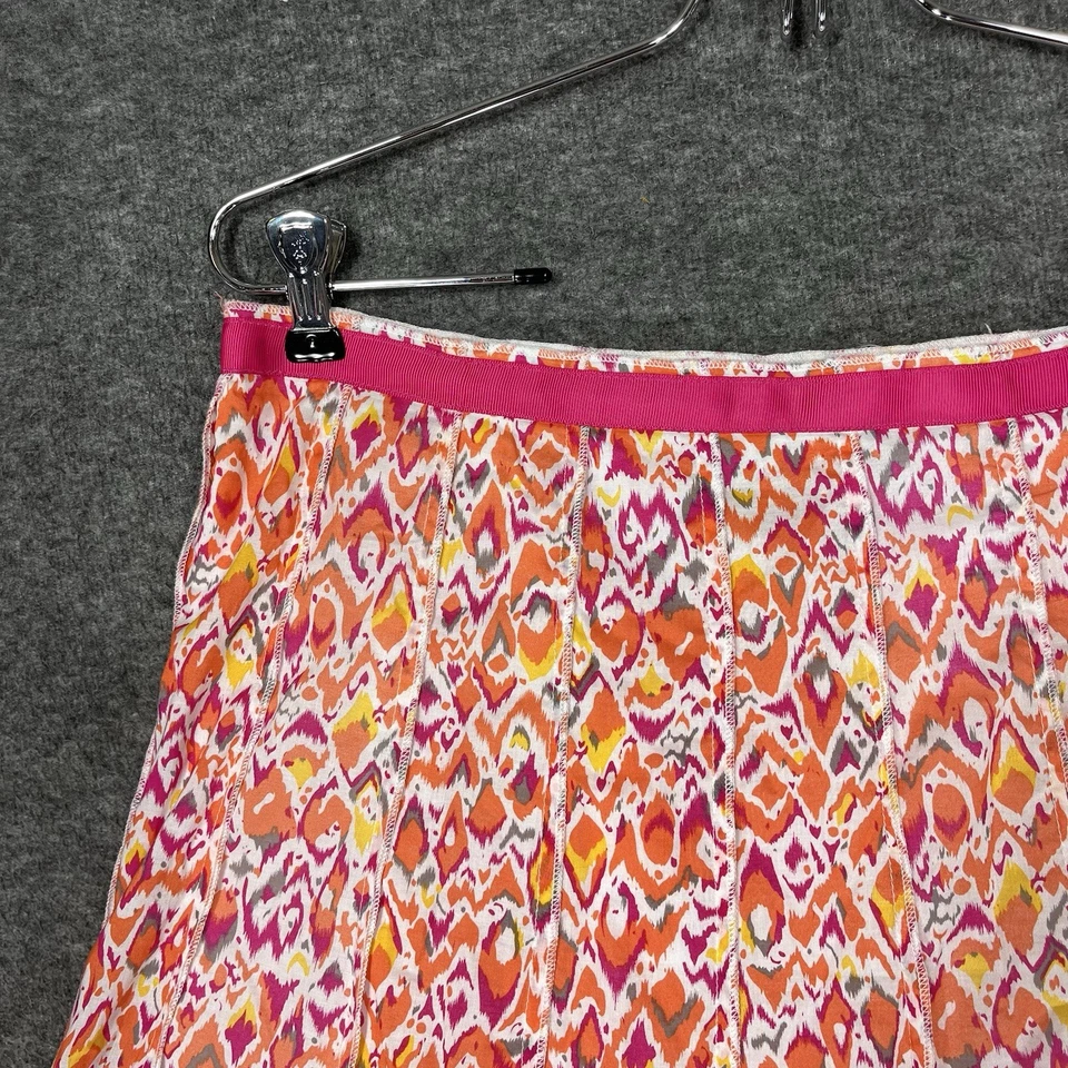 Saia Midi Feminina Focus 2000 Artsy Panel Flare 8P Pequena Forrada de Algodão Rosa Boho - Imagem 2 de 4