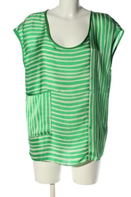 ZARA BASIC Schlupf-Bluse Damen Bluse Gr. DE 38 grün-wollweiß Casual-Look