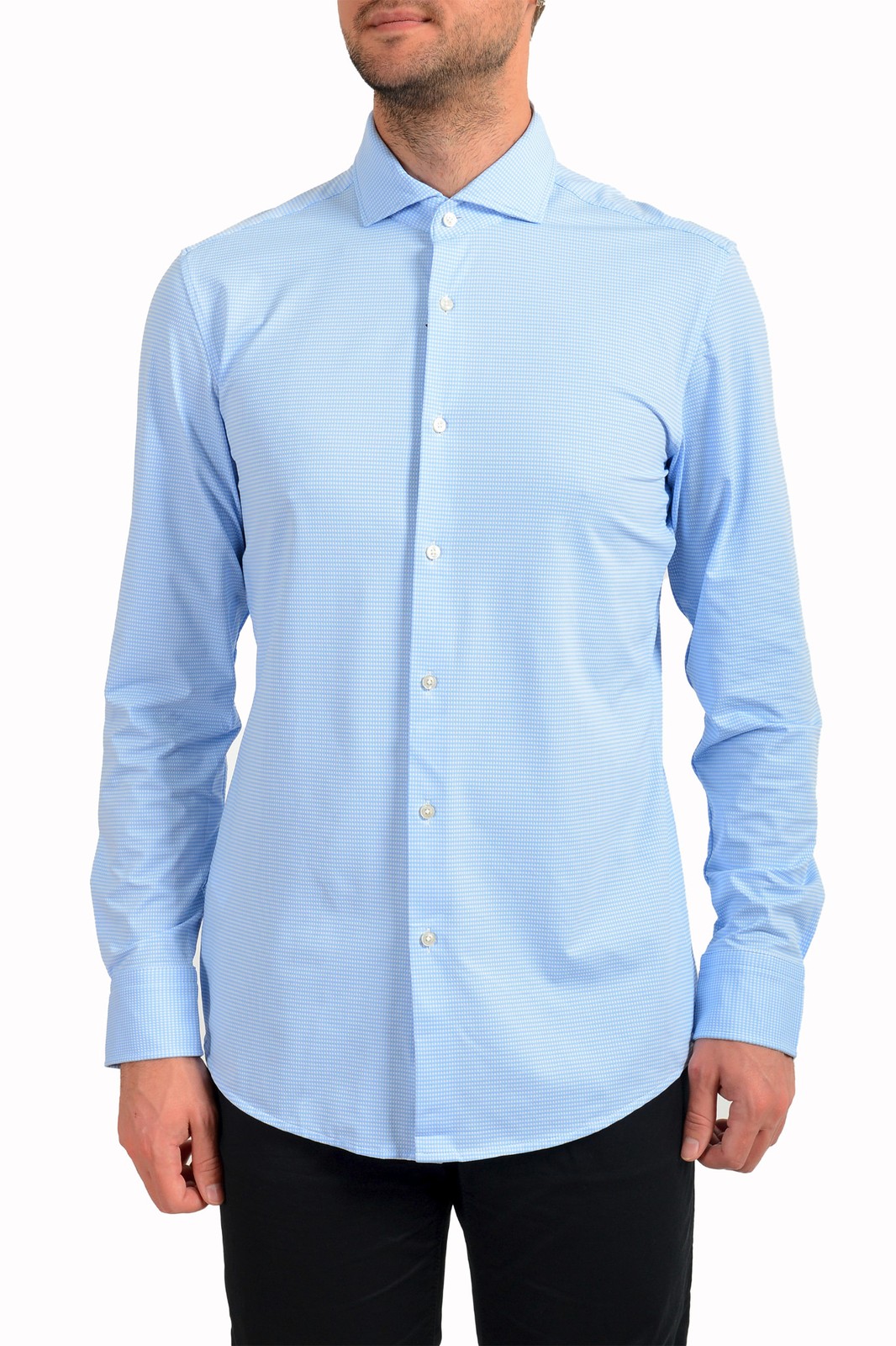 Мужская рубашка в клетку на пуговицах Hugo Boss Mens Jason Slim Fit 11190₽