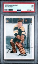 1953 Parkhurst #86 Jim Henry, PSA 7 #118504727, Boston Bruins