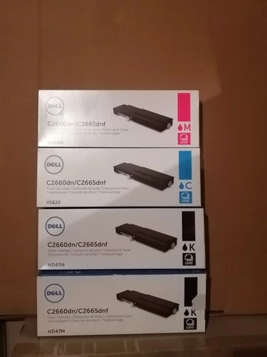Genuine Dell HD47M GP3M4 V1620 C2660dn C2665dnf KCM Toner Sets
