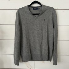 Polo Ralph Lauren Men  s Small Gray Lambswool V-Neck Sweater