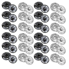Sew on Snap Button Metal Fasten Press Button for Sewing Clothing Silvery 24 S