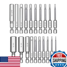 MulWark 20PC Hex Head Allen Wrench Drill Bit Set - Metric & SAE, 1/4" Quick Rele