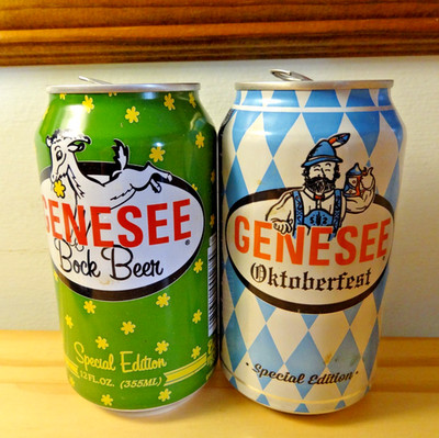 Genesee Bock  + Oktoberfest Aluminum beer cans - Empty  Rochester NY