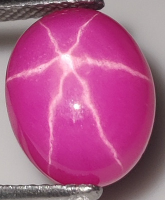 Natural Certified Mogok 6 Rays STAR Pink Ruby 9x11 MM Oval Cut Stunning Gemstone