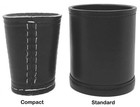 (2) Sets Genuine Leather Compact Dice Cups Grey Black + Ivory Poker Dice Rounded — photo 9