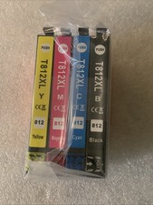 T812XL Ink Cartridges for Epson WorkForce Pro WF-7820 WF-7840 Lot Of 4
