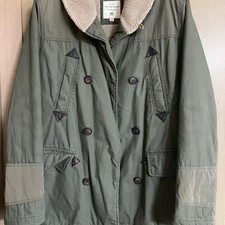 Thursday Island Khaki Outerwear Jacket Warm Collared Coat Used