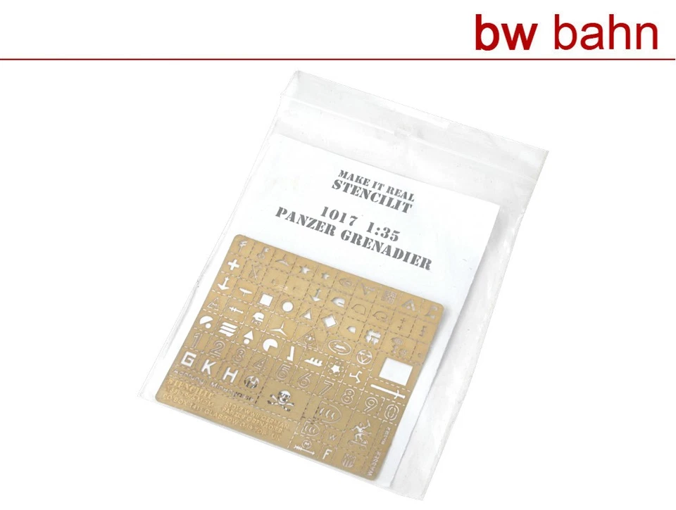 Stencilit 1:35 1017 Messing-Schablone geätzt, Panzer Grenadier Symbole