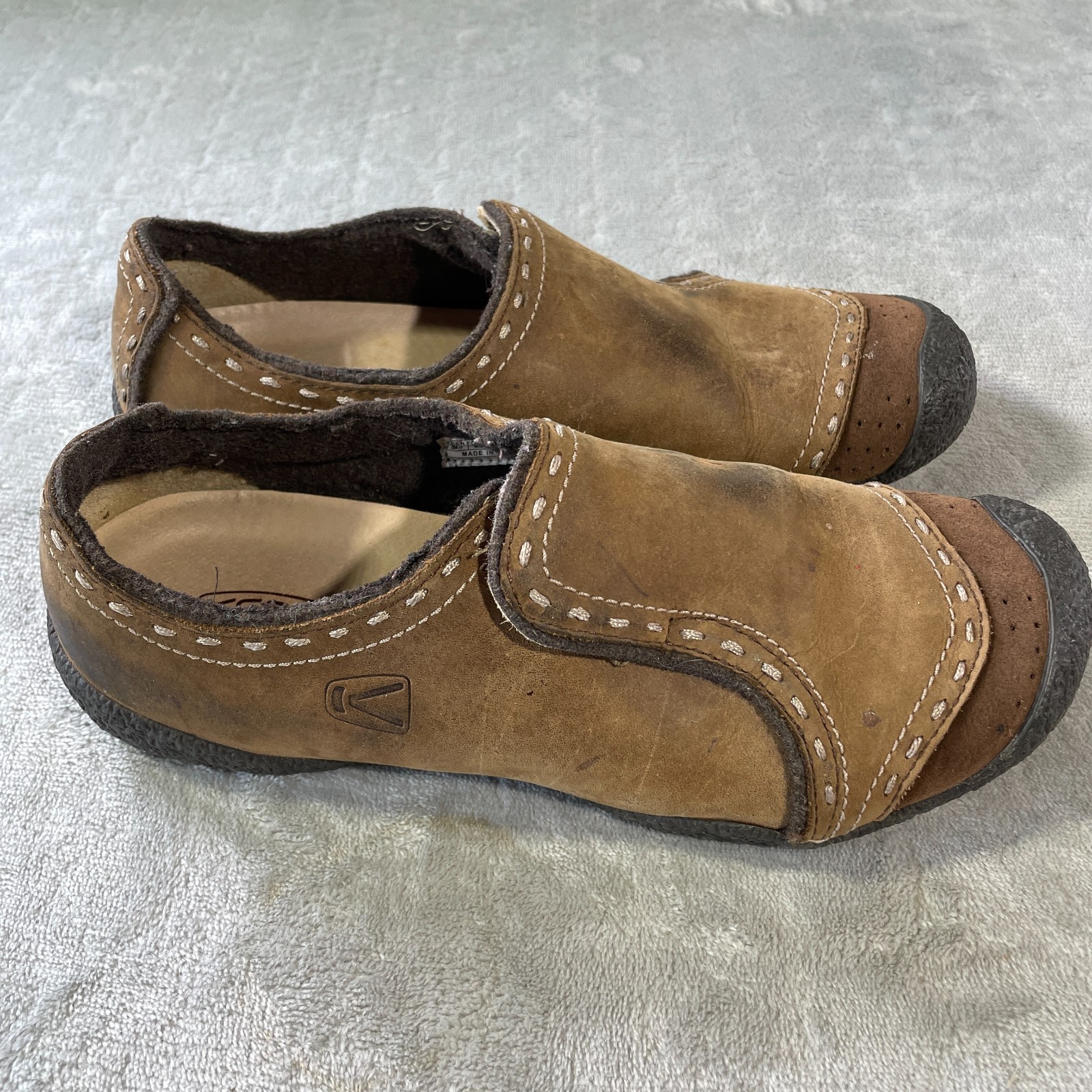 Scarpe Keen donna taglia 9 pelle marrone outdoor campeggio escursionismo piatte