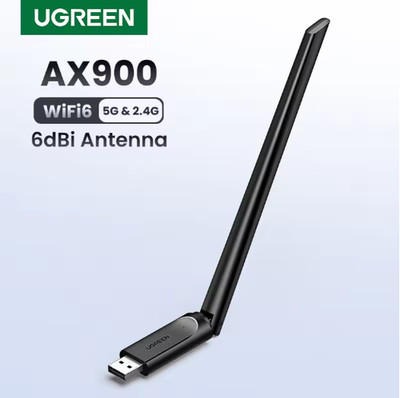 UGREEN WiFi 6 Bluetooth 5.4 Adapter AX900 Dual Band 5G 2.4G USB Dongle 6dBi