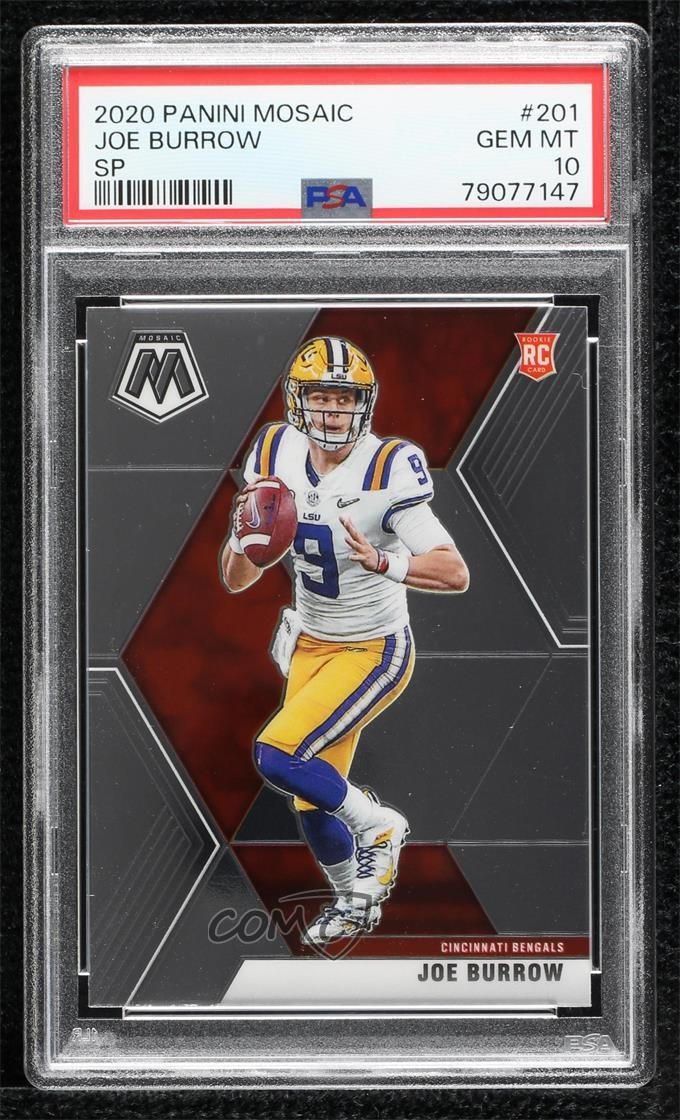 2020 Panini Mosaic Variations Joe Burrow #201 PSA 10 GEM MT Rookie RC 04h3