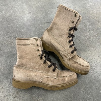 WOLVERINE Vintage Pigskin Suede Leather Lace-Up Moc Toe Boots 03326 Size 6M