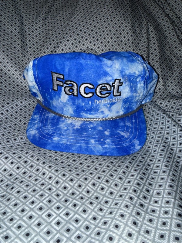 Facet Vintage Hat One Size Adjustable Embroidered Blue (4)