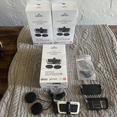 CARDO Packtalk Outdoor Helmet Communication System White  (4 pack)