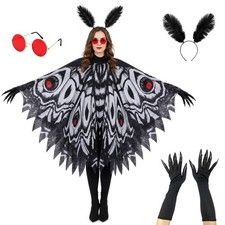 Yi-gog 4PCS Halloween Moth Wings Costume Set ror Women Butterfly Wing Cape Cl...