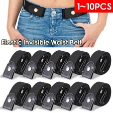 Men Women Buckle-free Elastic Invisible Waist Belt for Jeans No Bulge Hassle LOT