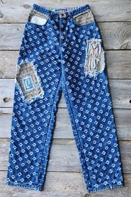 VTG 90s Major Damage Streetwear Patchwork High Waisted Denim Jeans